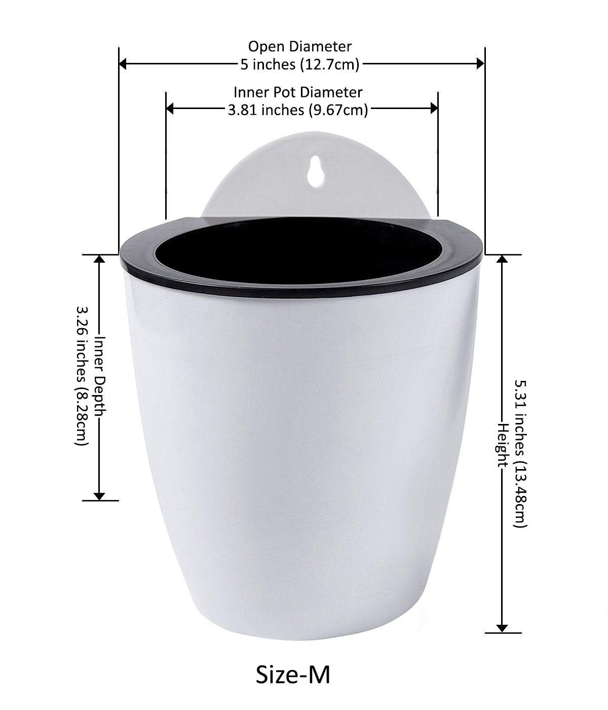 Підвісний настінний горщик ShoppeWatch PL34 З автополивом 5" 7 шт., фото №3 Підвісний настінний горщик ShoppeWatch PL34 З автополивом 5" 7 шт., фото №3