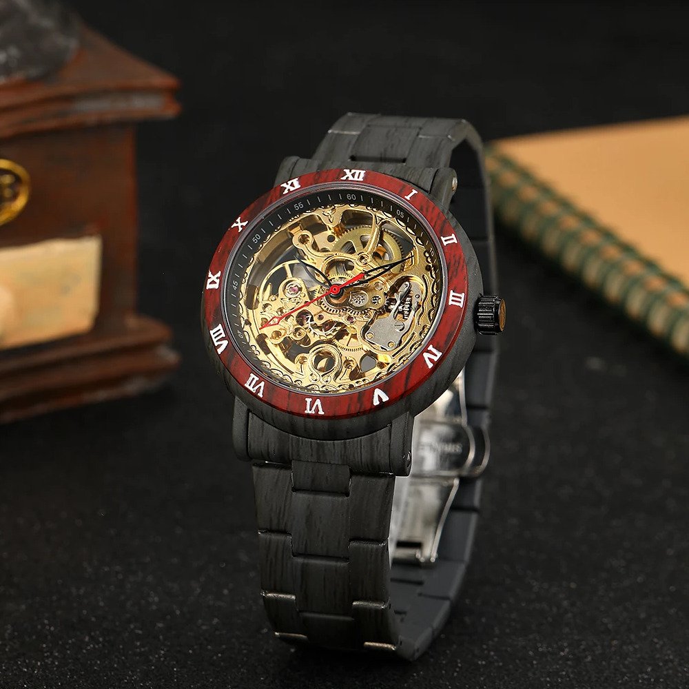 Годинник Forsining 8277 Black-Red-Gold, фото №2
