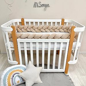 Купити Бортик-коса бежевий 360 см на всі сторони ліжечка - Фото 1 Бортик-коса бежевий 360 см на всі сторони ліжечка - Фото 1