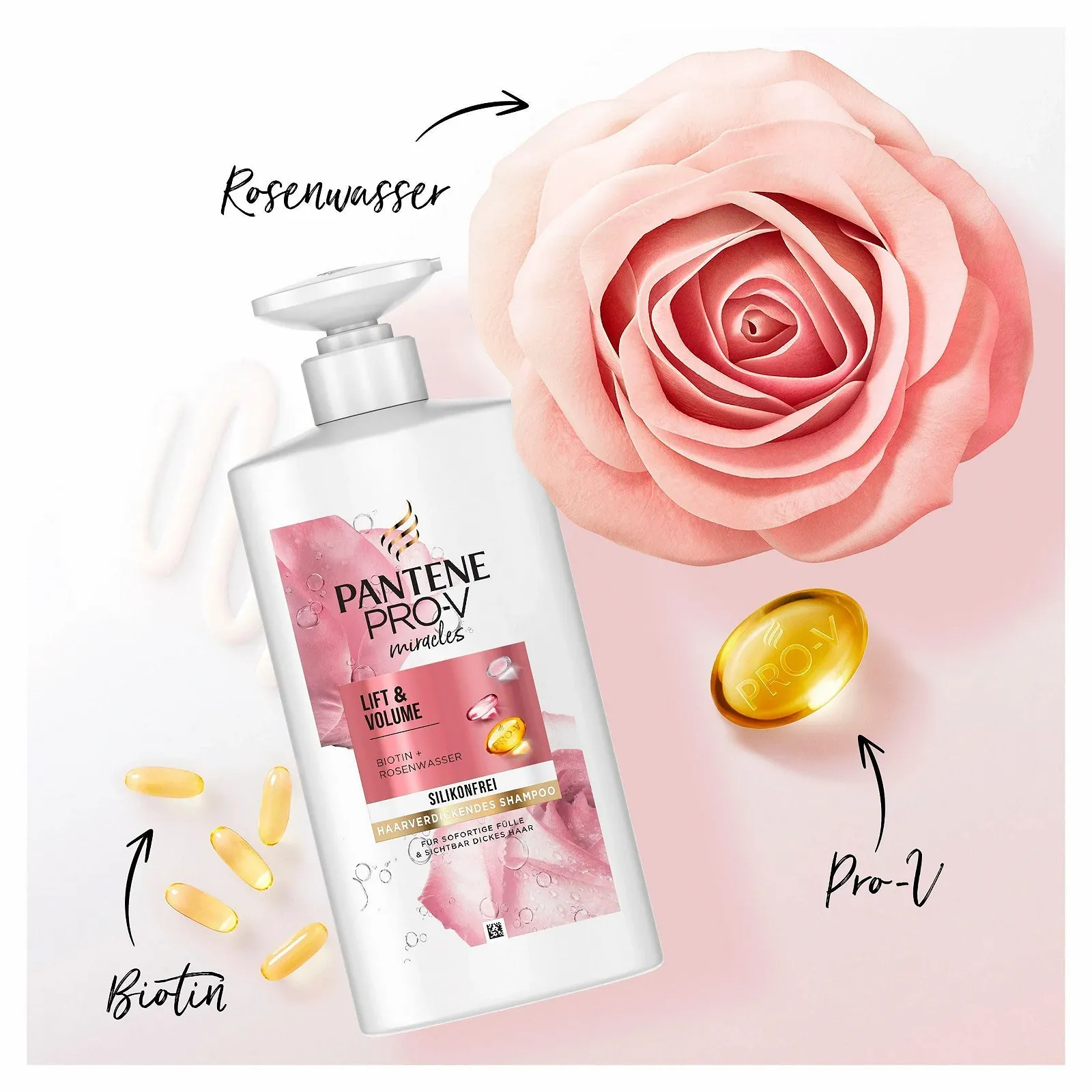 Шампунь Pantene Pro-V Lift & Volume для збільшення густоти волосся з біотином, без силікону 1000 мл з дозатором, фото №3