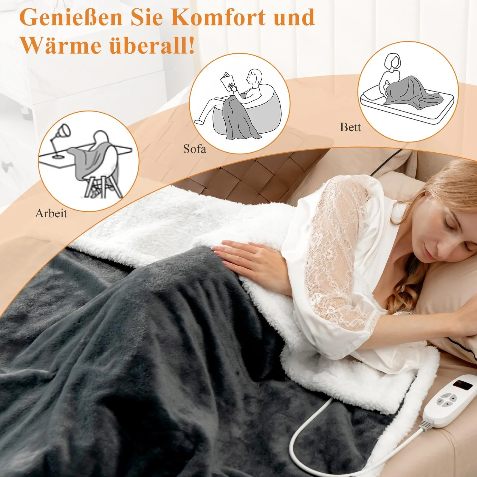 Електрична ковдра RELAX4LIFE 163 x 128 см, фото №8 Електрична ковдра RELAX4LIFE 163 x 128 см, фото №8