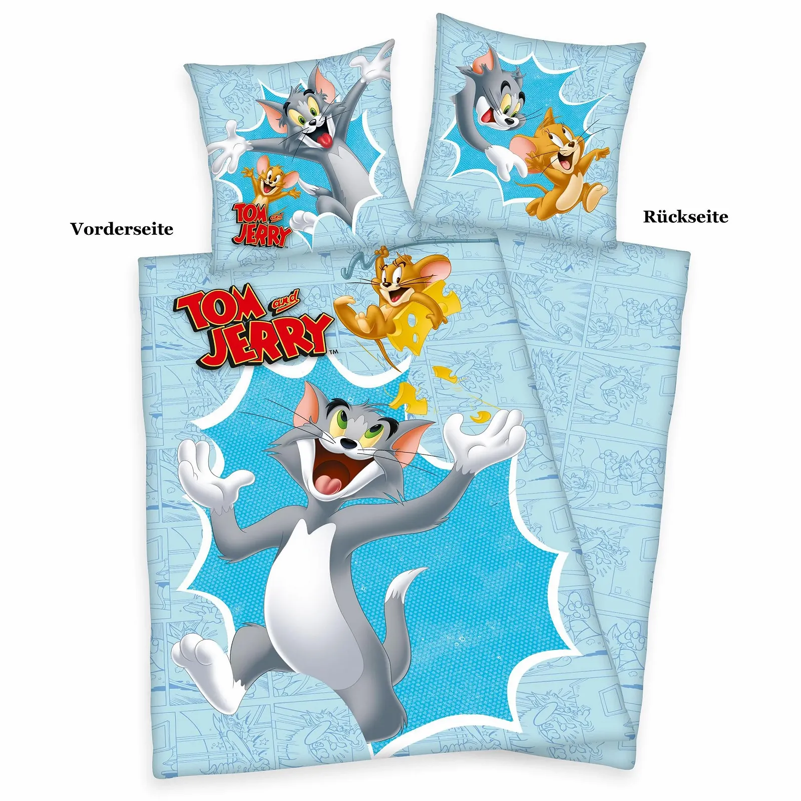 Комплект детского постельного белья Herding Tom & Jerry 100% Cotton/Linen наволочка 80 x 80 см пододеяльник 135 x 200 см Разноцветный, фото №2