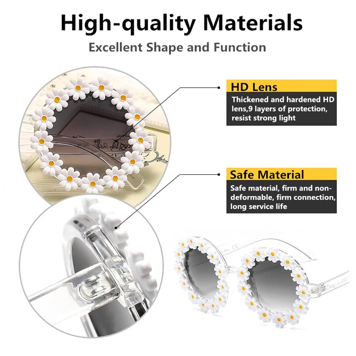 Очки круглые SUCHUANGUANG Daisy для вечеринок Женские/Девушки UV400, фото №2