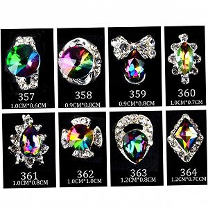 Стразы для ногтей Healvian Кристальные 20 шт. AB-бриллиантовые украшения для ногтей, случайный стиль synthetic.ua - Фото 1