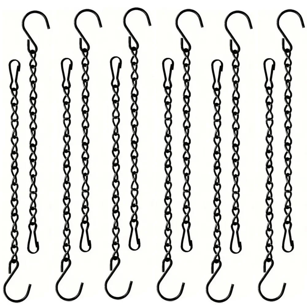 Подвесные цепи для кормушек и цветов Черные 10 дюймов 12 шт., фото №1