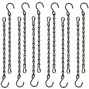 Подвесные цепи для кормушек и цветов Черные 10 дюймов 12 шт. - Фото 1