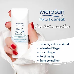 Лосьон для рук Naturkosmetik Sensitive 30 мл - Веганский, органический, натуральная косметика, интенсивный уход, уход за руками, сделано в Германии, для сухой кожи, без запаха synthetic.ua - Фото 1