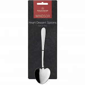 Ложка десертная Windsor Сердцевидная Набор 2 шт Нержавеющая сталь 18/0 synthetic.ua - Фото 1