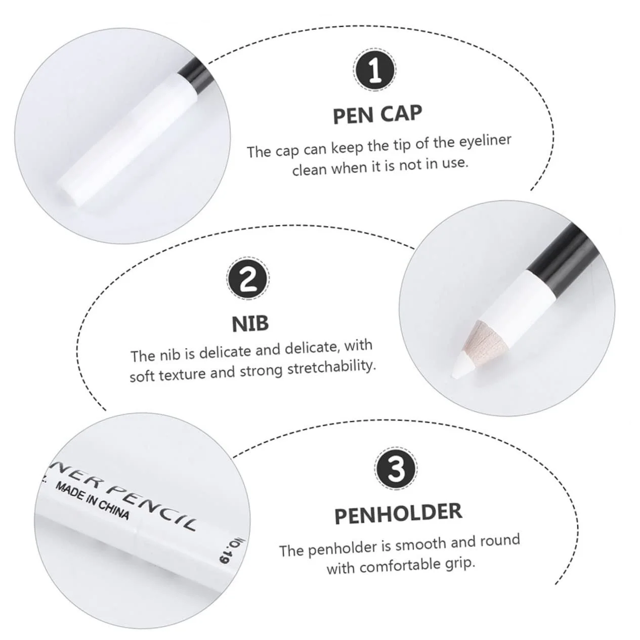 Карандаш для глаз TOVINANNA Белый, фото №7 Карандаш для глаз TOVINANNA Белый, фото №7