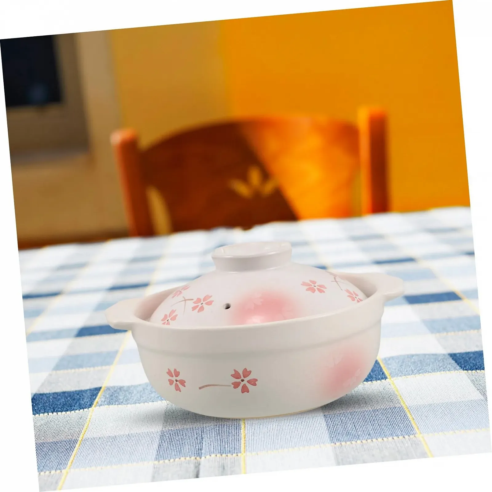 Глиняный горшок Donabe Японский жаростойкая керамика с крышкой, фото №9