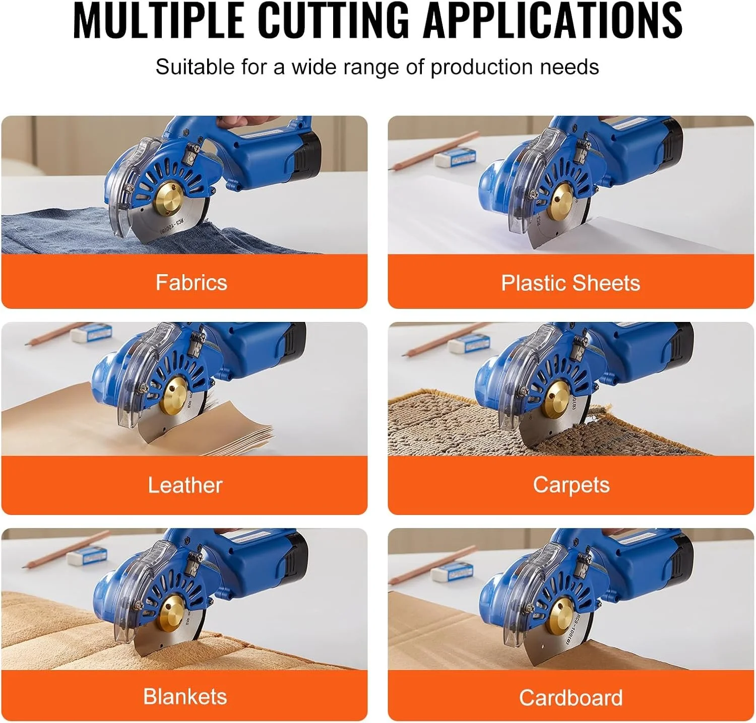 Резак для ткани VEVOR RCS-100B Blue, фото №6 Резак для ткани VEVOR RCS-100B Blue, фото №6