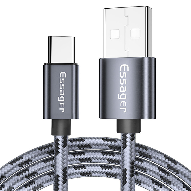 Зарядный кабель Tiger ESSAGER USB Type-C 3A 1метр(PS), фото №2 Зарядный кабель Tiger ESSAGER USB Type-C 3A 1метр(PS), фото №2