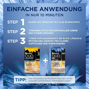 Тонер Olia 9.1 Холодний Блонд, інтенсивний тонер проти жовтизни для освітленого волосся, для мелірування, балаяжу та омбре, веганська формула без аміаку, для сяючого блиску synthetic.ua - Фото 1