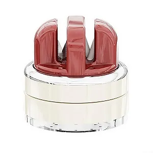 Точилка кухонна з присоскою та системою двох пазів червоне - Фото 1