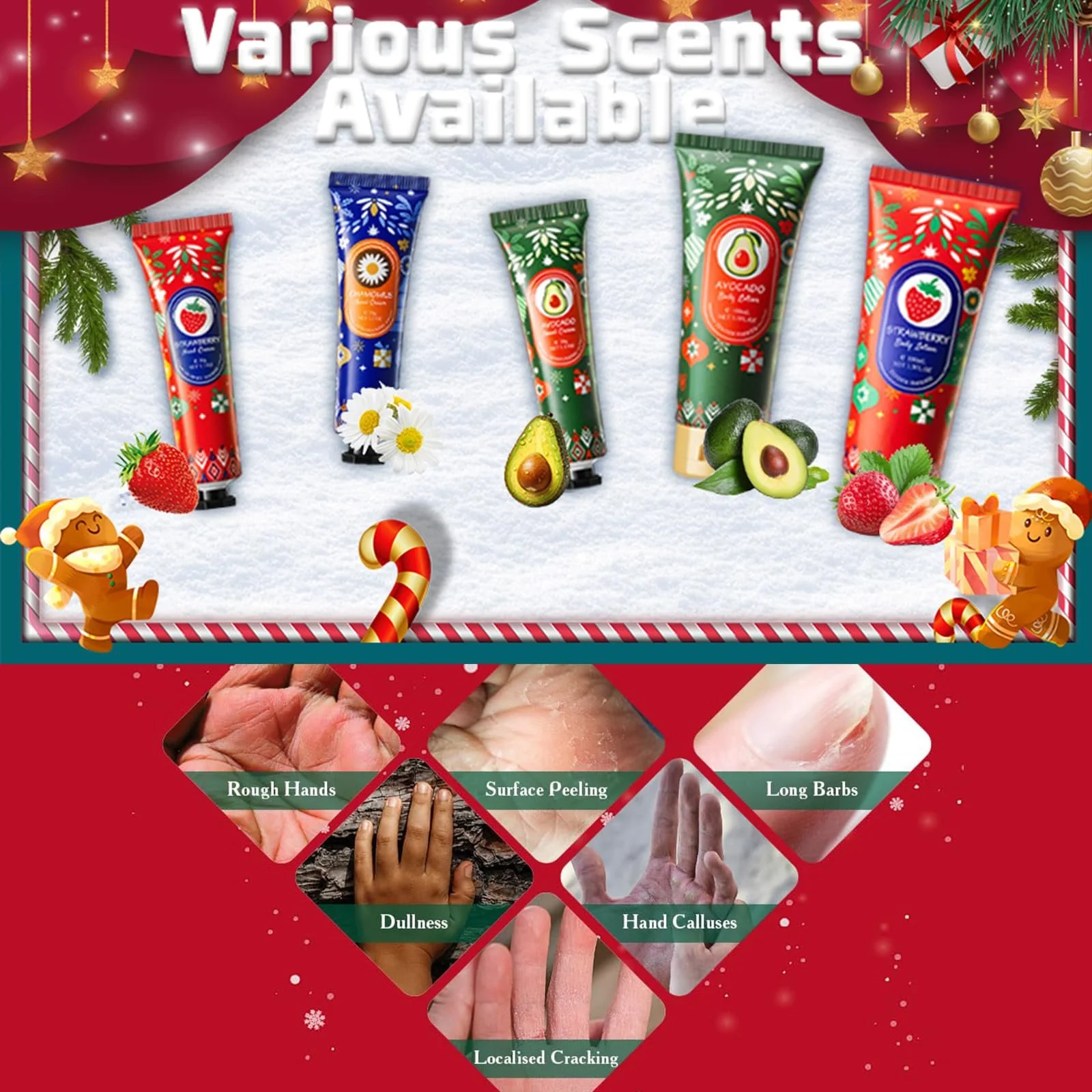 Крем для рук и лосьон для тела Рождественский набор, 3 x Крема для рук + 2 x Лосьона для тела, фото №4