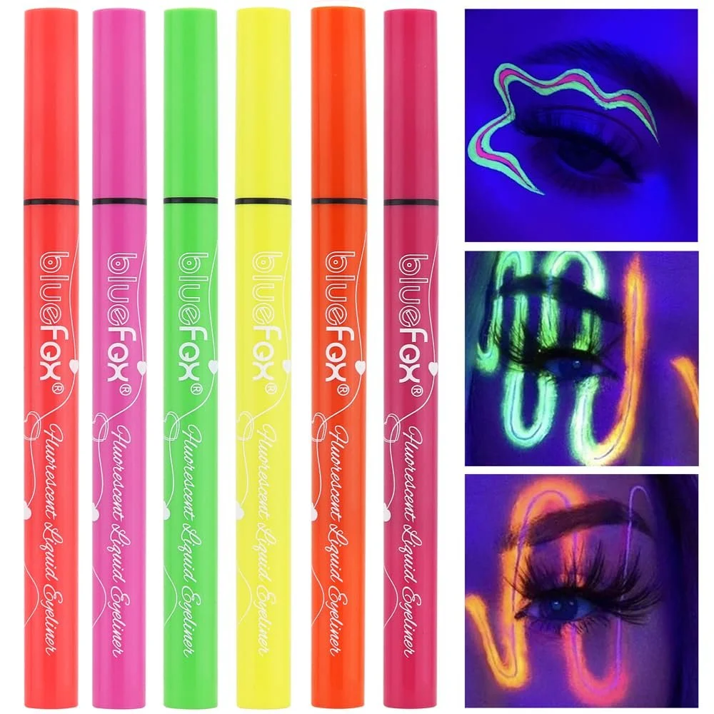 Набір Eyeliner UV Fluorescent Rainbow Liquid 6pcs водостійка, фото №5