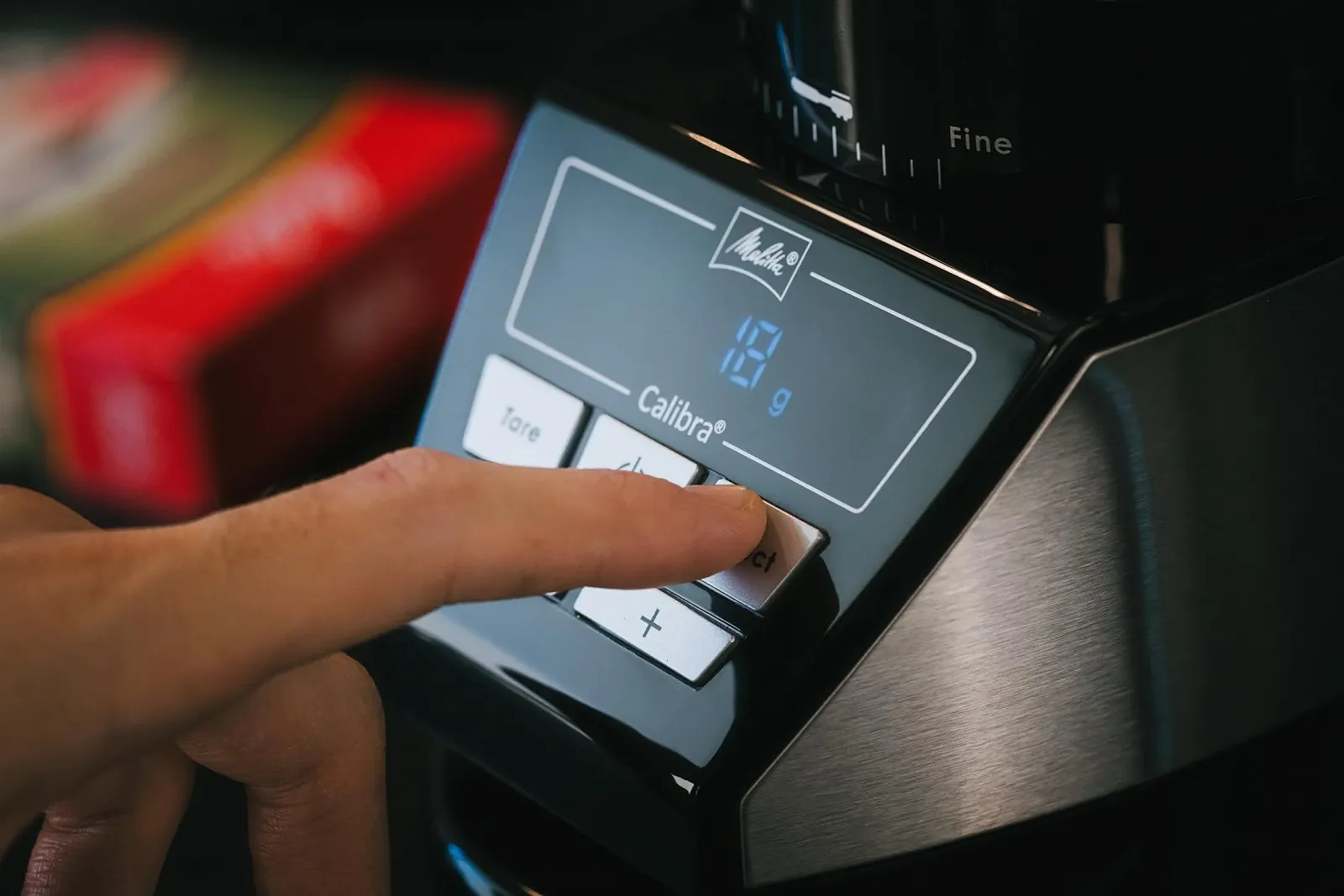 Кофемолка Melitta Calibra Электрическая Коническая Стальная до 375 г со Встроенной Цифровой Шкалой 39 Уровней помола Черный/Нержавеющая сталь, фото №7