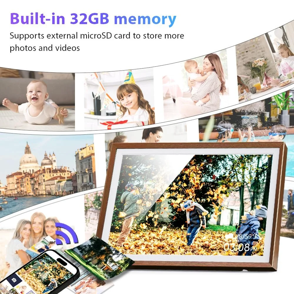 Цифровая фоторамка 10.1 дюйма WiFi Touchscreen HD 1280 x 800 IPS 32 GB Auto Rotation Bronze, фото №8