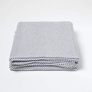 Покривало Homescapes Halden Геометричний візерунок ялинка Сірий 225 x 255 см synthetic.ua - Фото 1