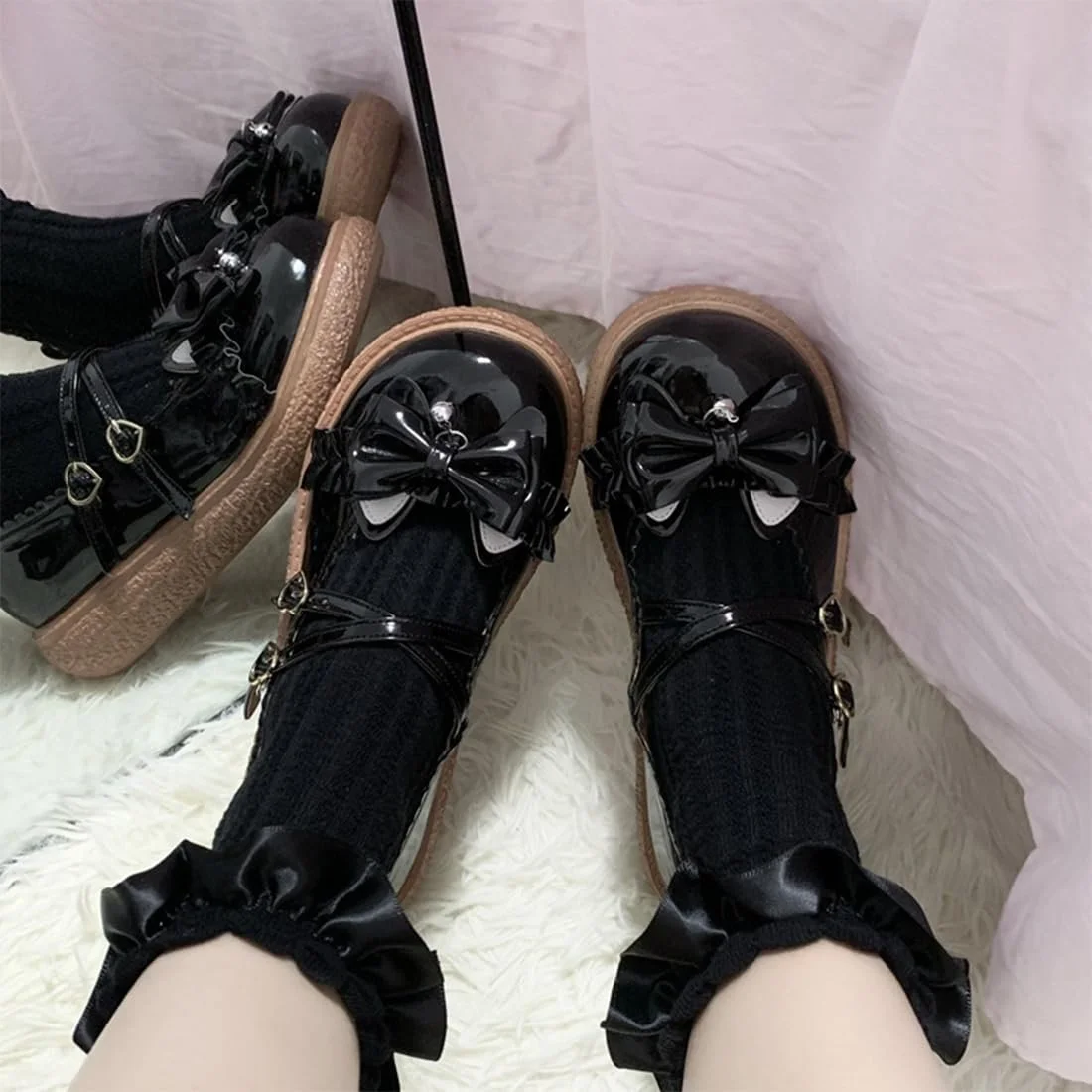 Шкарпетки Жіночі Святкові з рюшами, Чорні, 1 пара, фото №5 Шкарпетки Жіночі Святкові з рюшами, Чорні, 1 пара, фото №5