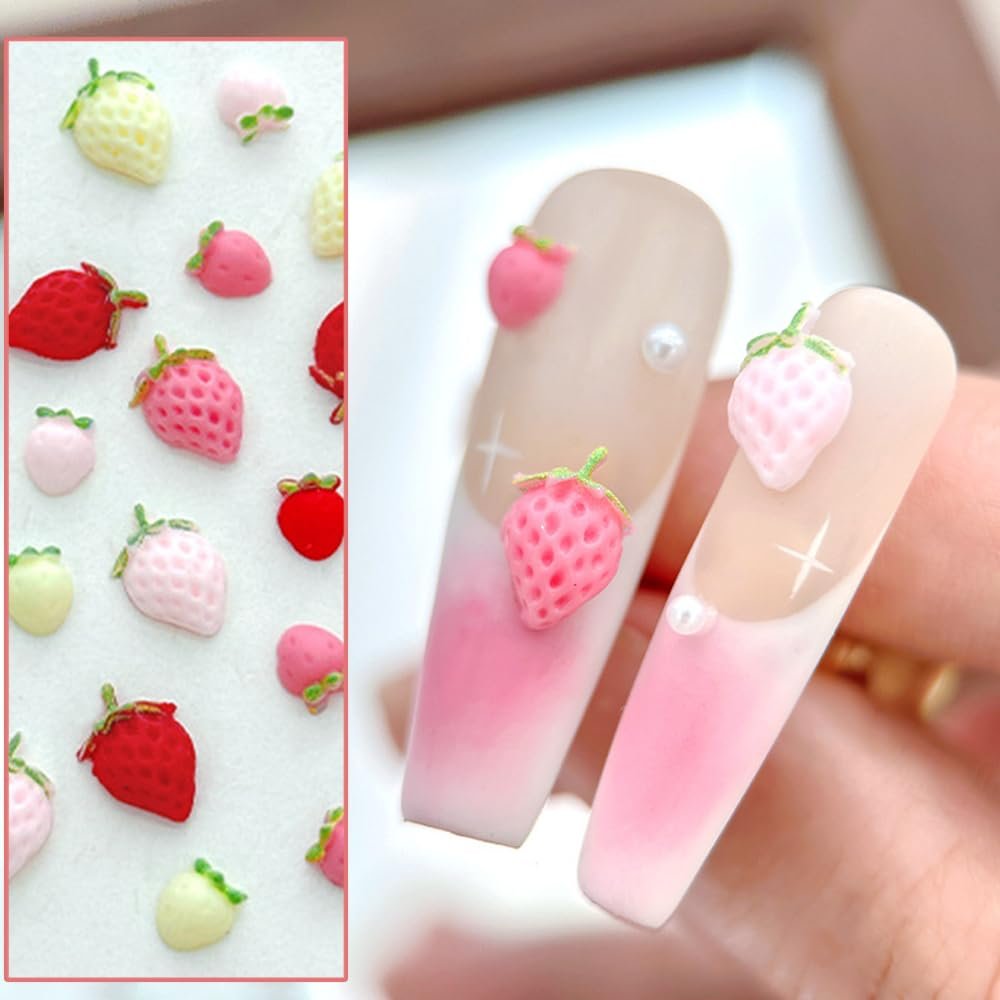 Шармы для ногтей Клубника, 100 шт, 3D, смола, фото №3