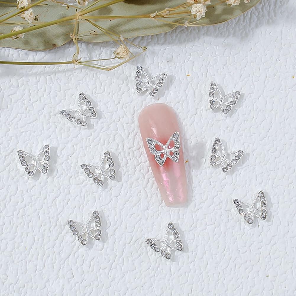 3D Метелики Декоративні стрази для нігтів, Дрібні, Блискучі, Кришталеві, фото №5