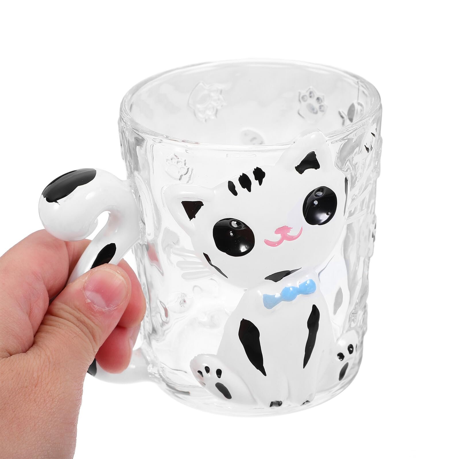 Кухоль Toyvian Скляний, розписаний вручну, з милим котячим малюнком, фото №5 Кухоль Toyvian Скляний, розписаний вручну, з милим котячим малюнком, фото №5