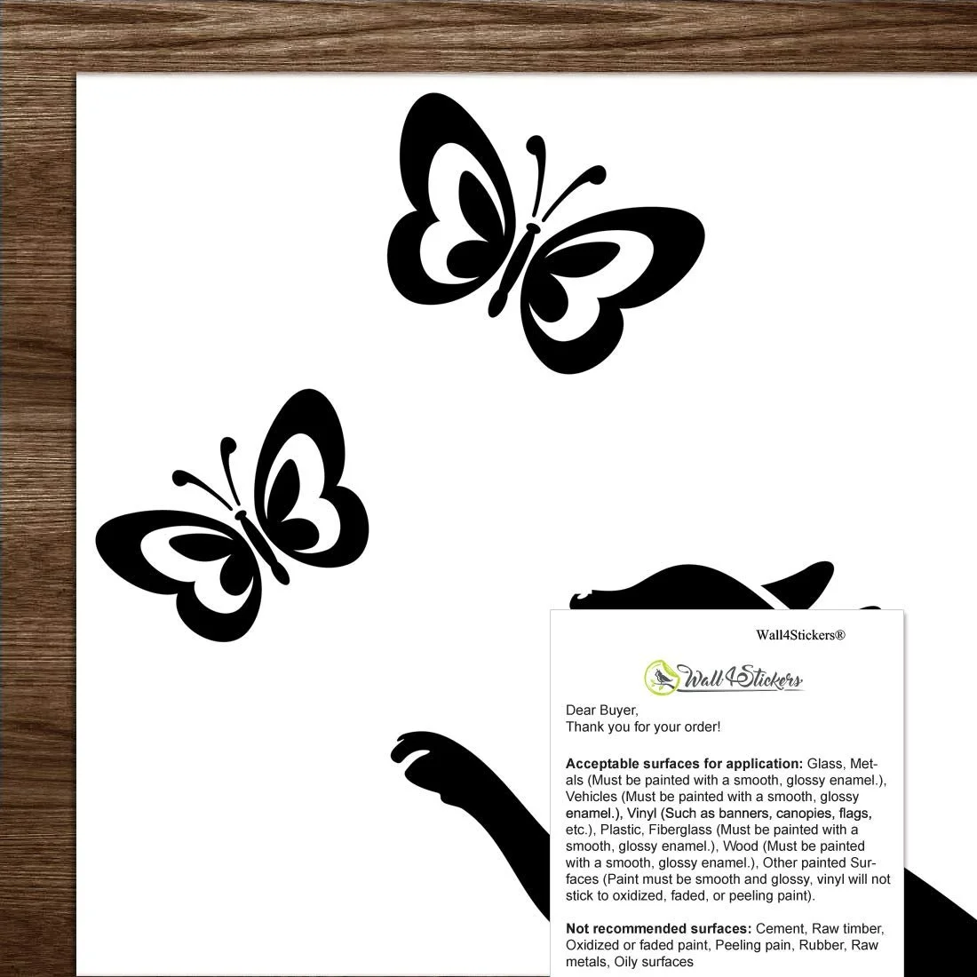 Наклейки на стіну Cat Butterfly Vinyl 290 x 340 мм, фото №7