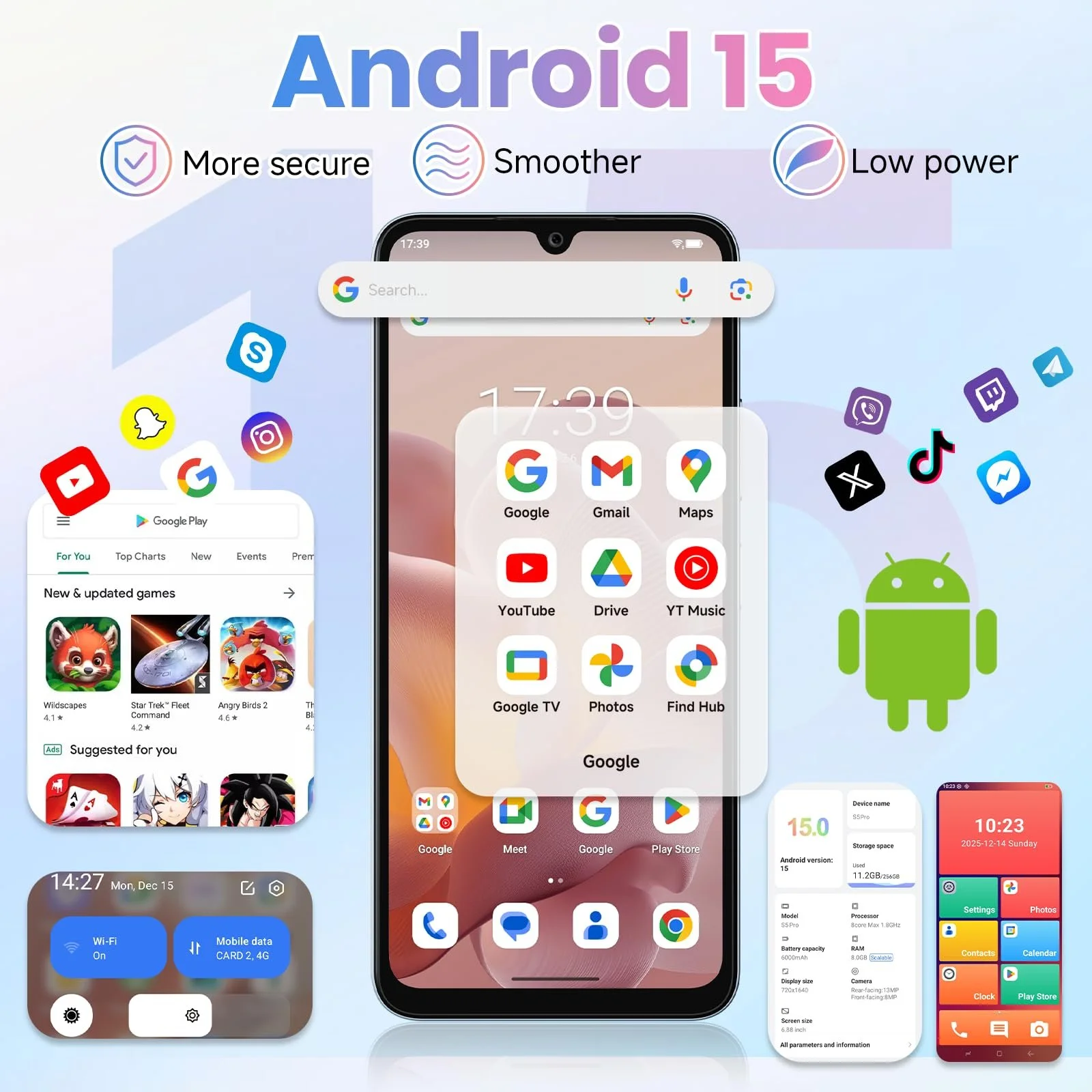 Смартфон FOSSiBOT S5 16GB(4+12)/128GB Schwarz, фото №4 Смартфон FOSSiBOT S5 16GB(4+12)/128GB Schwarz, фото №4