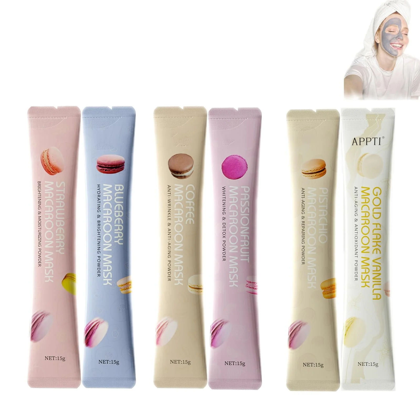 Маска для обличчя Mikabila 04 Jelly Mask Powder для догляду за обличчям, 6 штук, фото №1