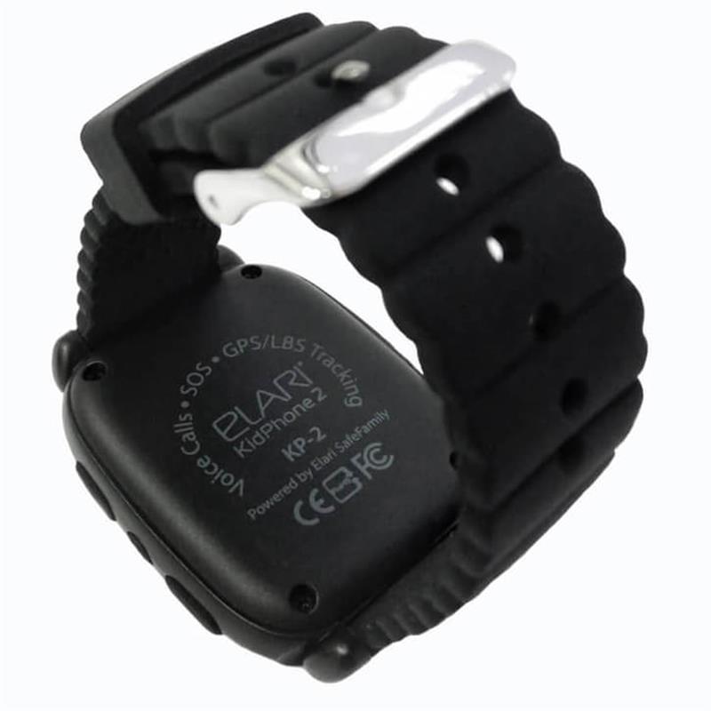 Детские смарт-часы Elari KidPhone 2 Black (KP-2B); 1.4" 240х240 TFT сенсорный MediaTek MT2503D Bluetooth 3.0 GPS 38 х 23.5 12 мм 19 г 450 мАч черный, фото №4