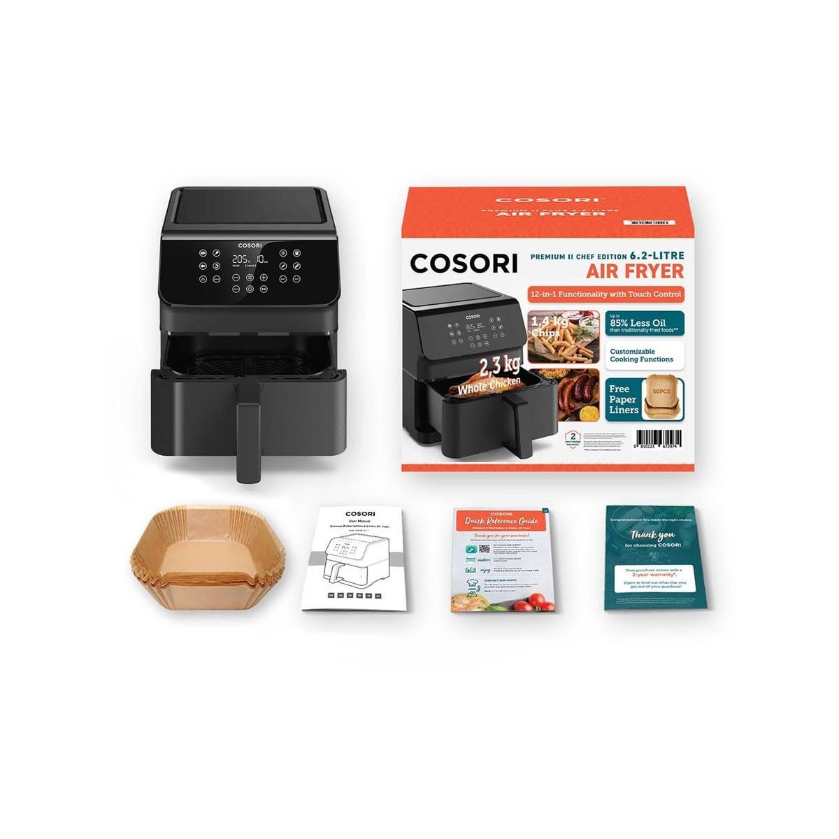 Мультипіч COSORI Premium II Chef Edition 6,2 л 50 аркушів захисного паперу Чорна, фото №9