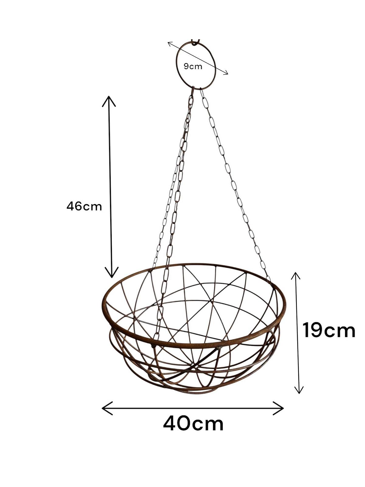 Підвісний кошик Bornhöft Iron Metal Basket 40 см Іржа/Патина, фото №2 Підвісний кошик Bornhöft Iron Metal Basket 40 см Іржа/Патина, фото №2