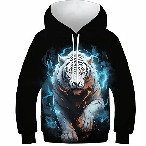 Худі Tiger KHHKJBVCE для дітей, підлітків, дівчаток і хлопчиків, 3D-друк - Фото 1