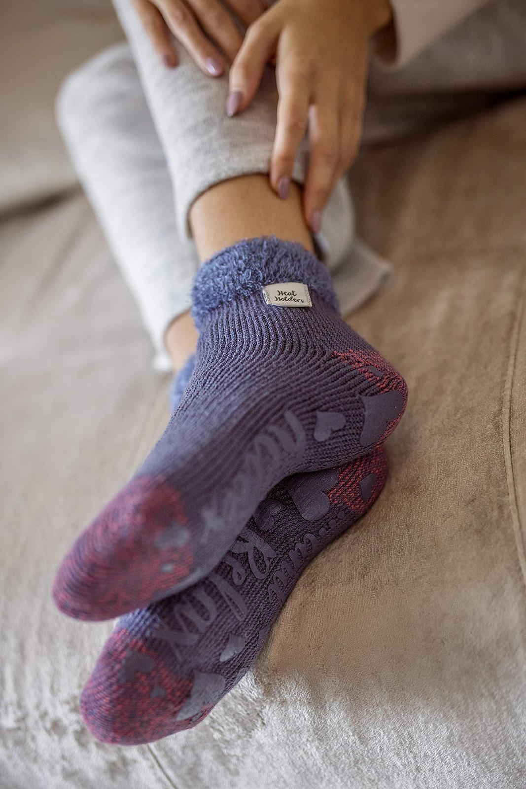 Термошкарпетки жіночі HEAT HOLDERS Abs Non-Slip Fleece з пухирцями, фото №4