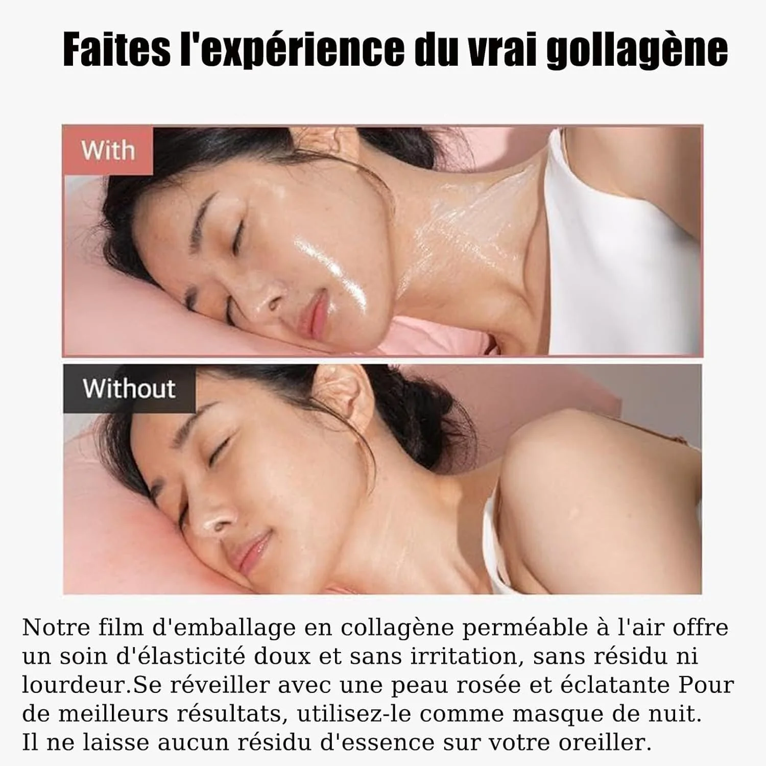 Нічна маска для обличчя з колагеном Collagen, нічна, фото №4