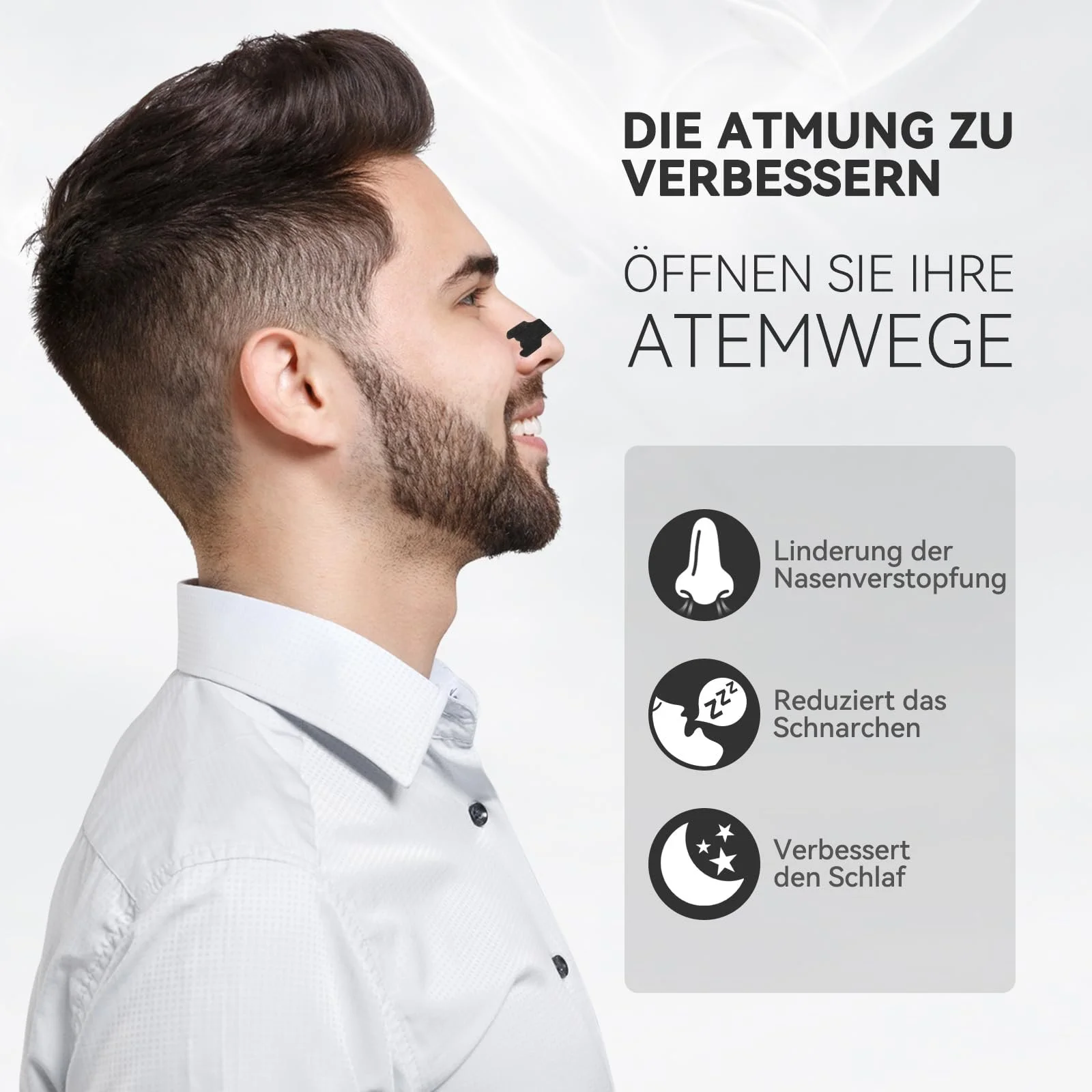 Пластирі на ніс 50 шт., Надміцні смужки для носа проти хропіння та для полегшення закладеності носа, фото №2
