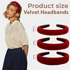 Набір оксамитових обручів на голову 3 шт synthetic.ua - Фото 1