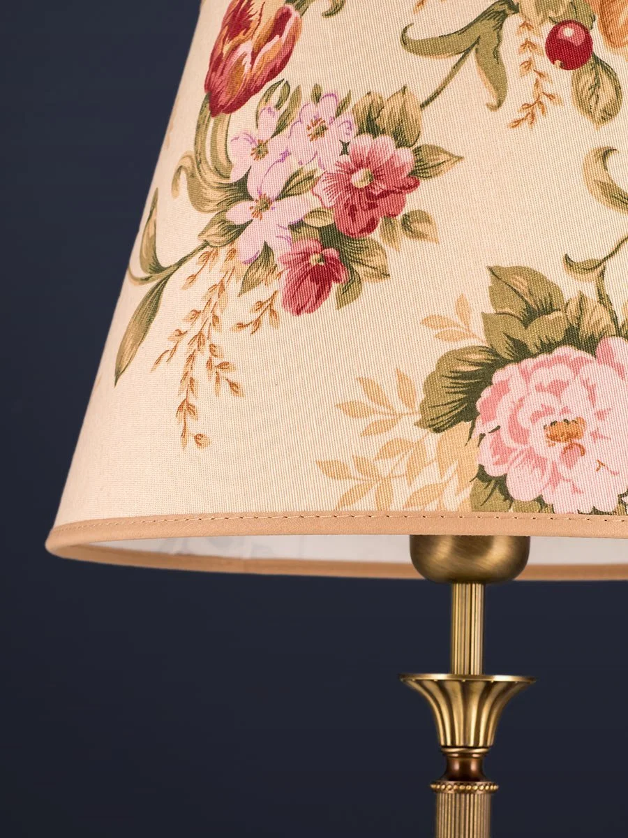 Настільна лампа 403777/5 Large Classic Art Nouveau Retro Brass Lampshade Flowered 1 x E27, фото №4