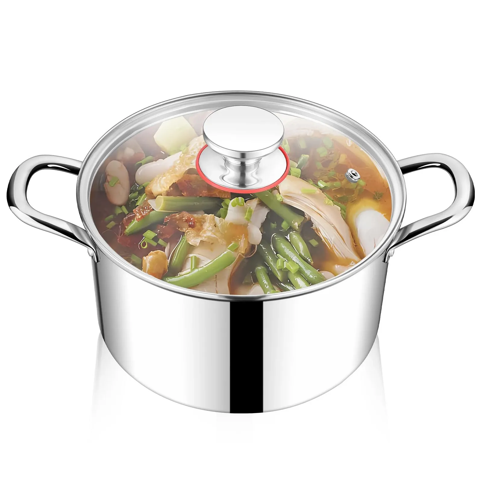 Кастрюля HaWare 20 см Индукционная из 3-слойной нержавеющей стали, фото №1