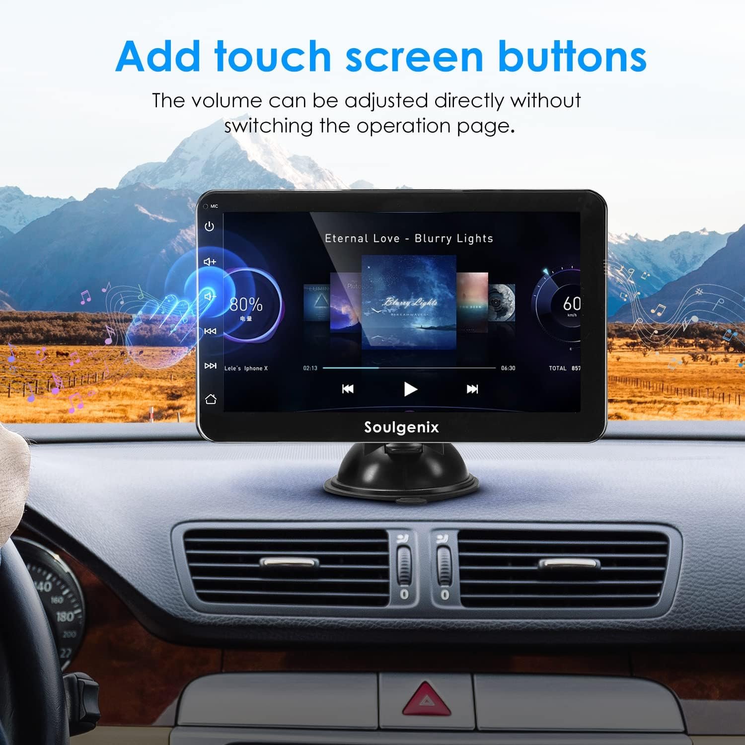 Автомагнитола Soulgenix / 7" / Сенсорная / Apple CarPlay / Android Auto / Bluetooth / WI-FI / GPS / USB / AUX / TF slot, фото №5