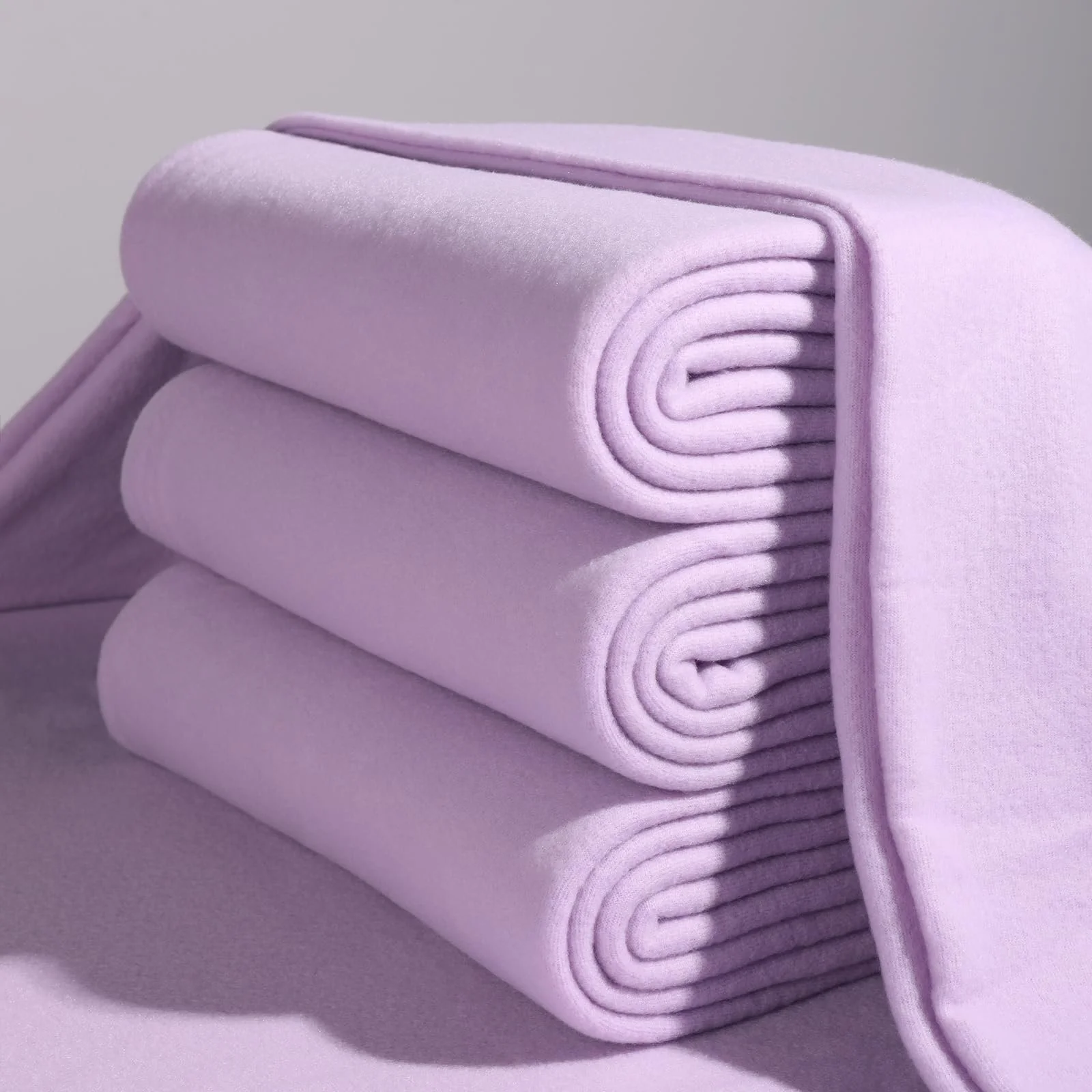 CAI TENG Набір з 6 пледів з полярного флісу 125 x 150 см, теплий та м'який плед для подорожей, світло-фіолетовий, фото №6