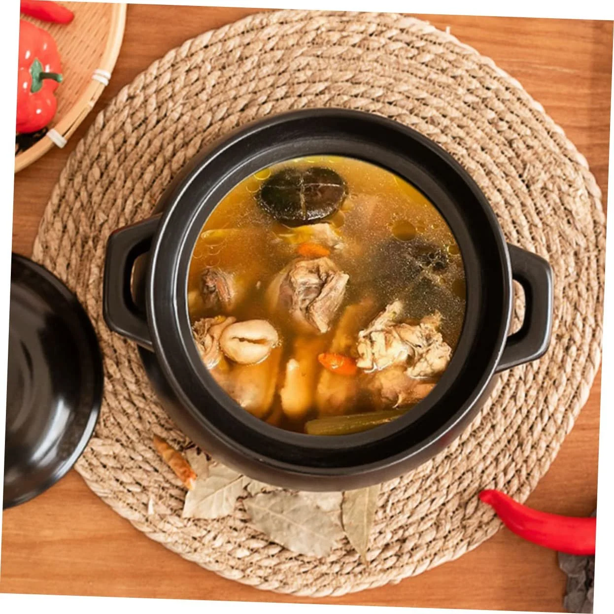 Каструля для тушкування Ciieeo термостійка багатофункціональна чорна, фото №4