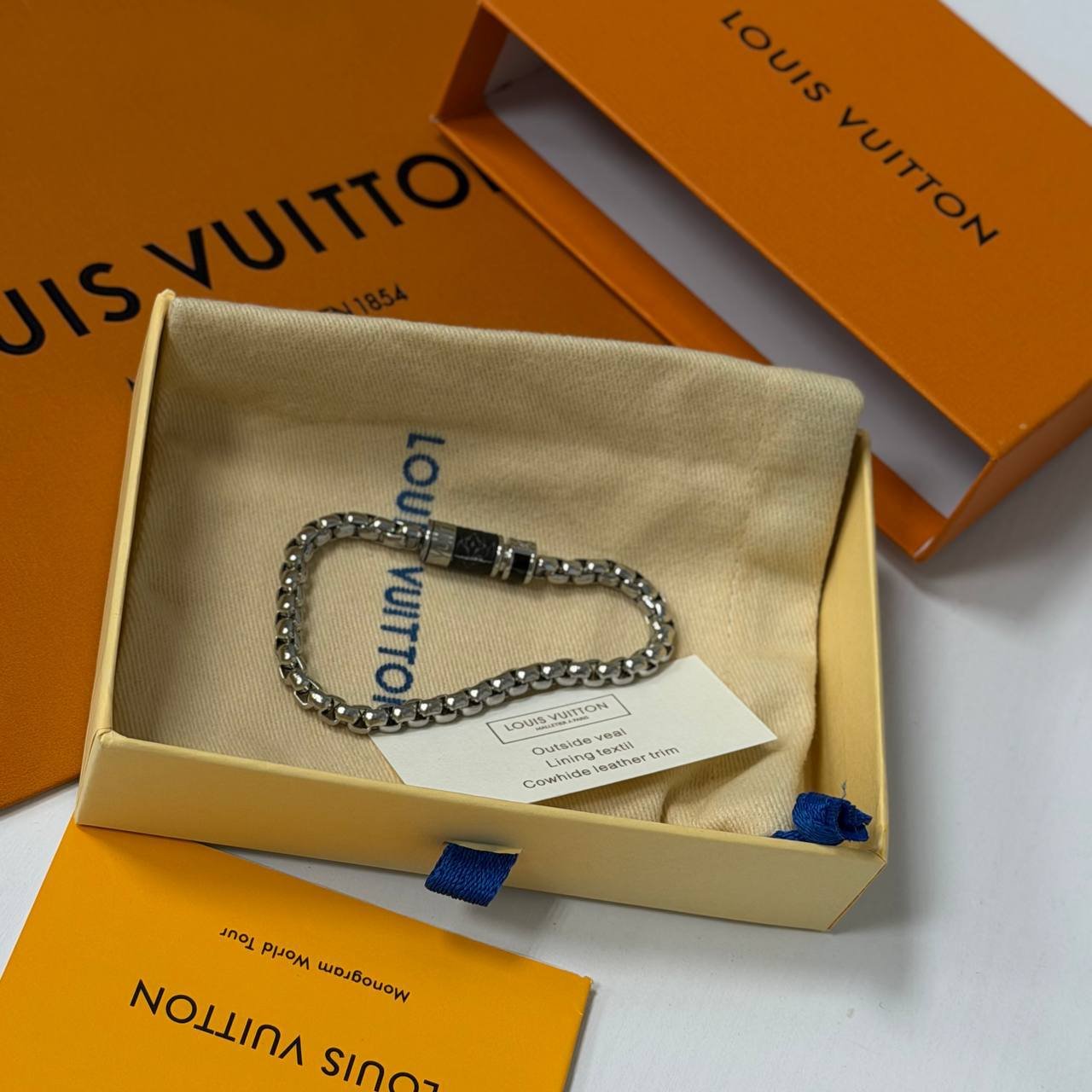 Мужской браслет Louis Vuitton, из нержавеющей стали, серебристый, фото №4