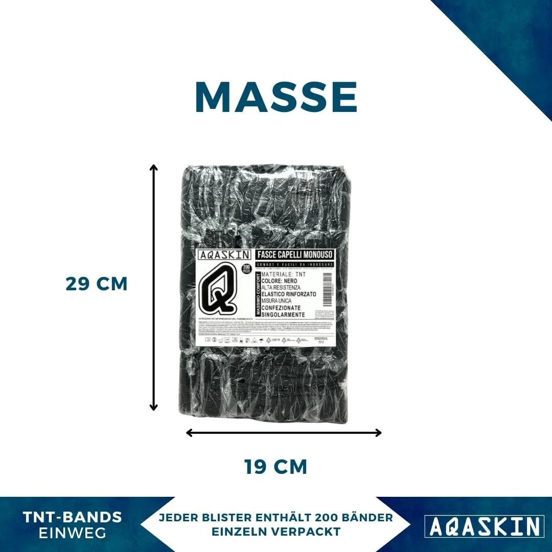 Одноразові пов'язки для волосся TNT (200 штук) Чорний, фото №7