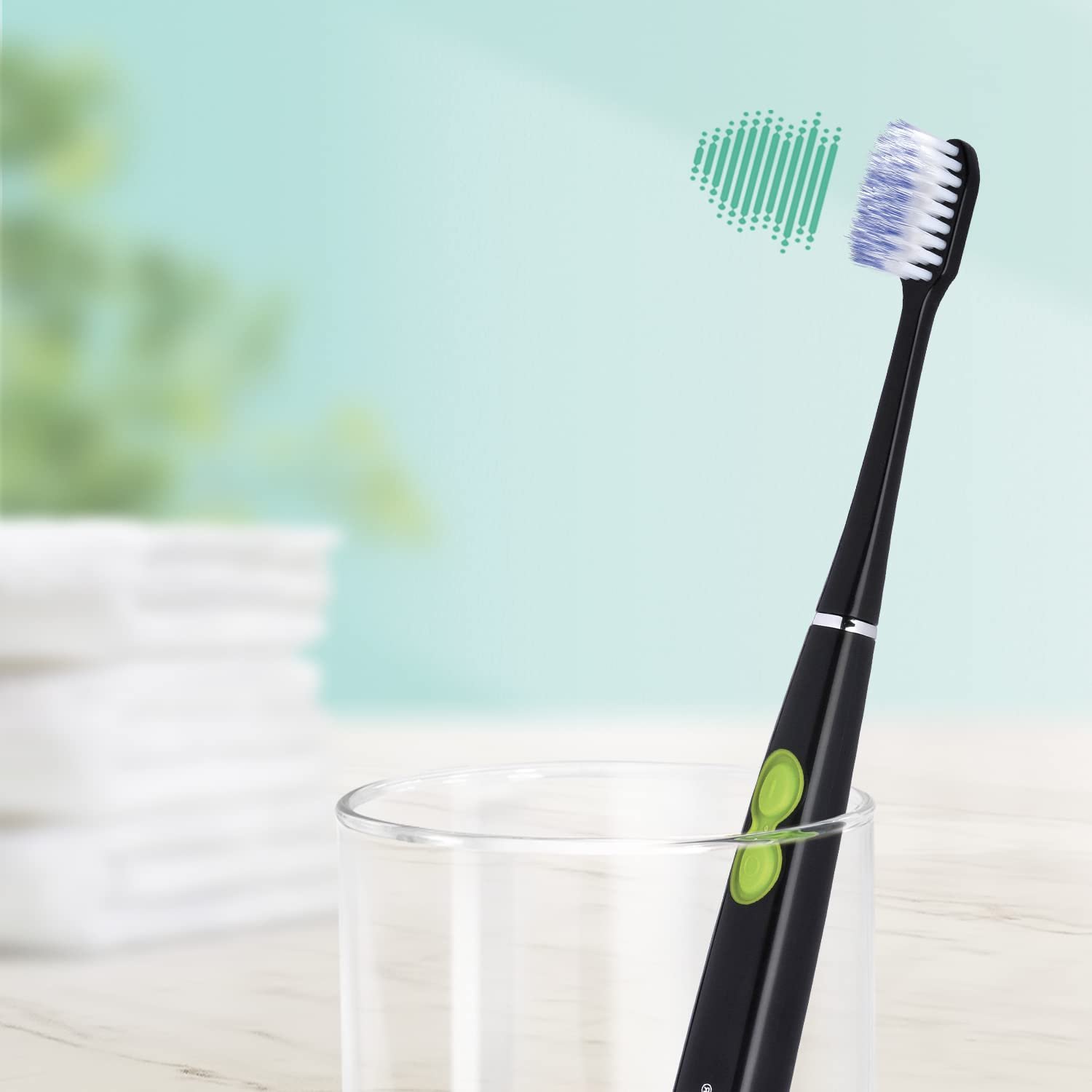 Електрична звукова зубна щітка GUM Sonic Daily 1 щітка Батарейка Чорний, фото №3