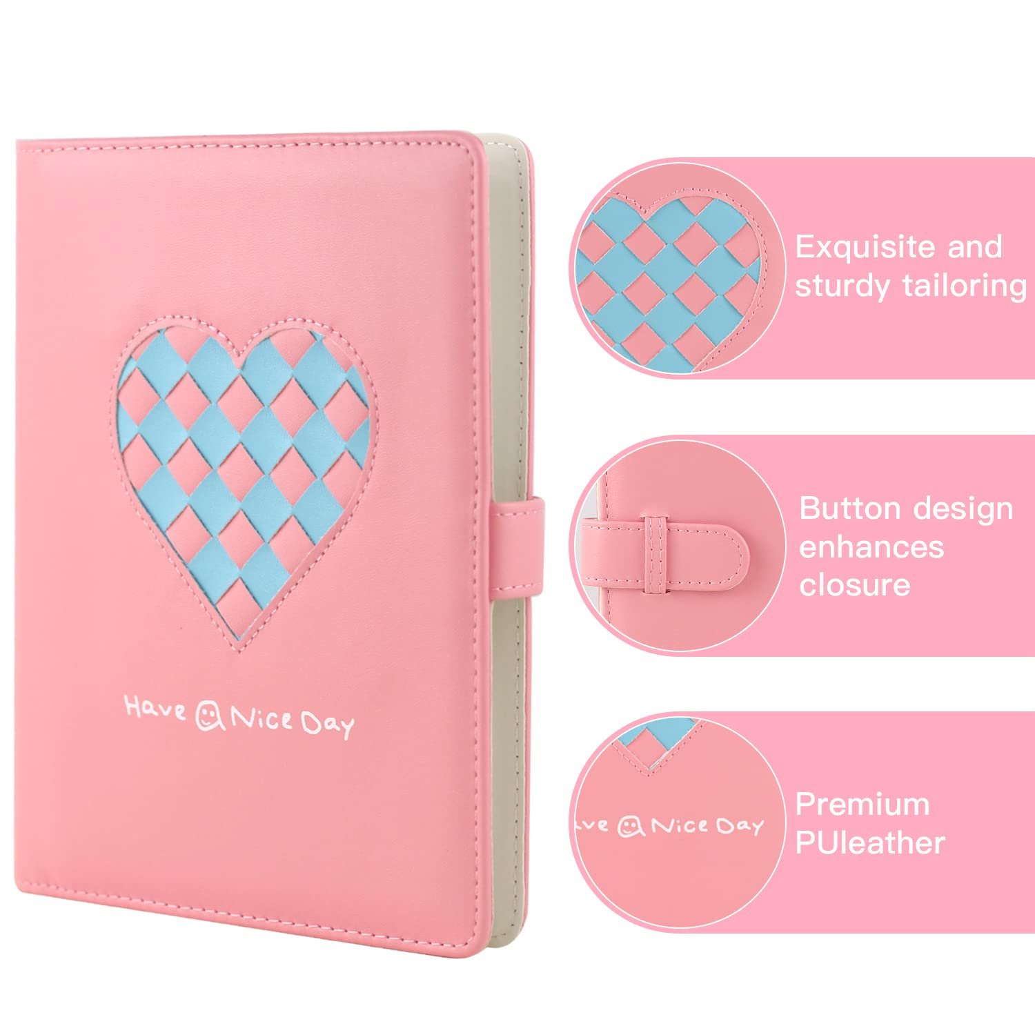 Фотоальбом Phoebe для Fujifilm Instax Mini 11/9/8/LiPlay 256 карманов 2 x 3 дюйма Темно-розовый, фото №2