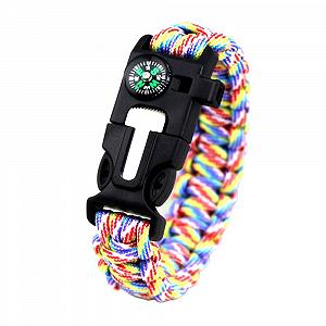 Браслет Paracord YZOTEK Sports Camo 5-в-1 з мультиінструментами для виживання: компас, кресало, скребок, свисток - Фото 1