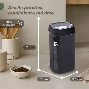 Электрическая кофемолка Grunkel MO-150R, вместимость 50 г, лезвия из нержавеющей стали, подходит для сухофруктов и специй, черная synthetic.ua - Фото 1