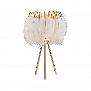 Настільна лампа Dmora Bianco 40 x 40 x 60 см Біла з золотим synthetic.ua - Фото 1